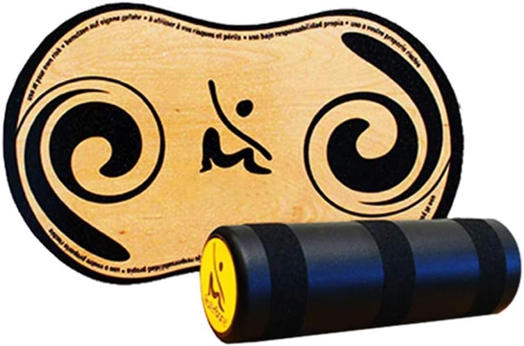 Balance board Wooden Balance Board Ski Skateboard Yoga Fitness Rehabilitation Training Equipment for Balance Training and Exercise, Can Improve Core Strength, Abdominal Muscles, Legs, Arms, Surfing an