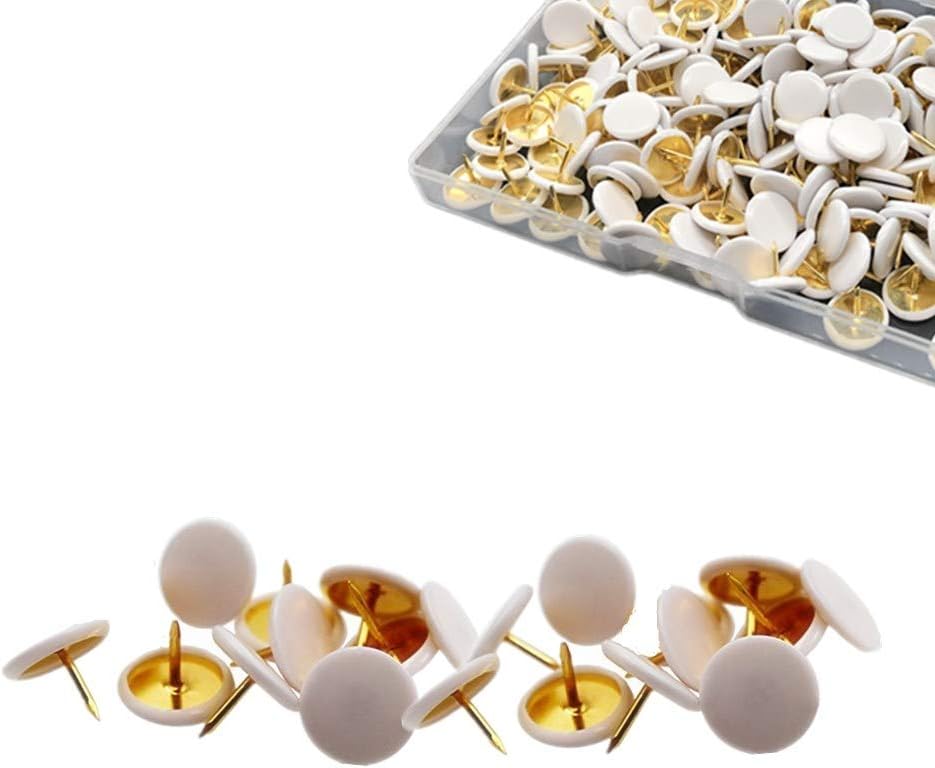 FITULABO Colorful Push Pins Plastic Round Head Thumb Tacks, Creative Decorative Tacks for Wall Maps, Photos, Documents, Bulletin Board or Cork Boards (White)