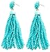 VK Accessories Bead Fringe Dangle Earrings Soriee Drop Earrings Beaded Tassel Ear Drop Pearl Turquoise