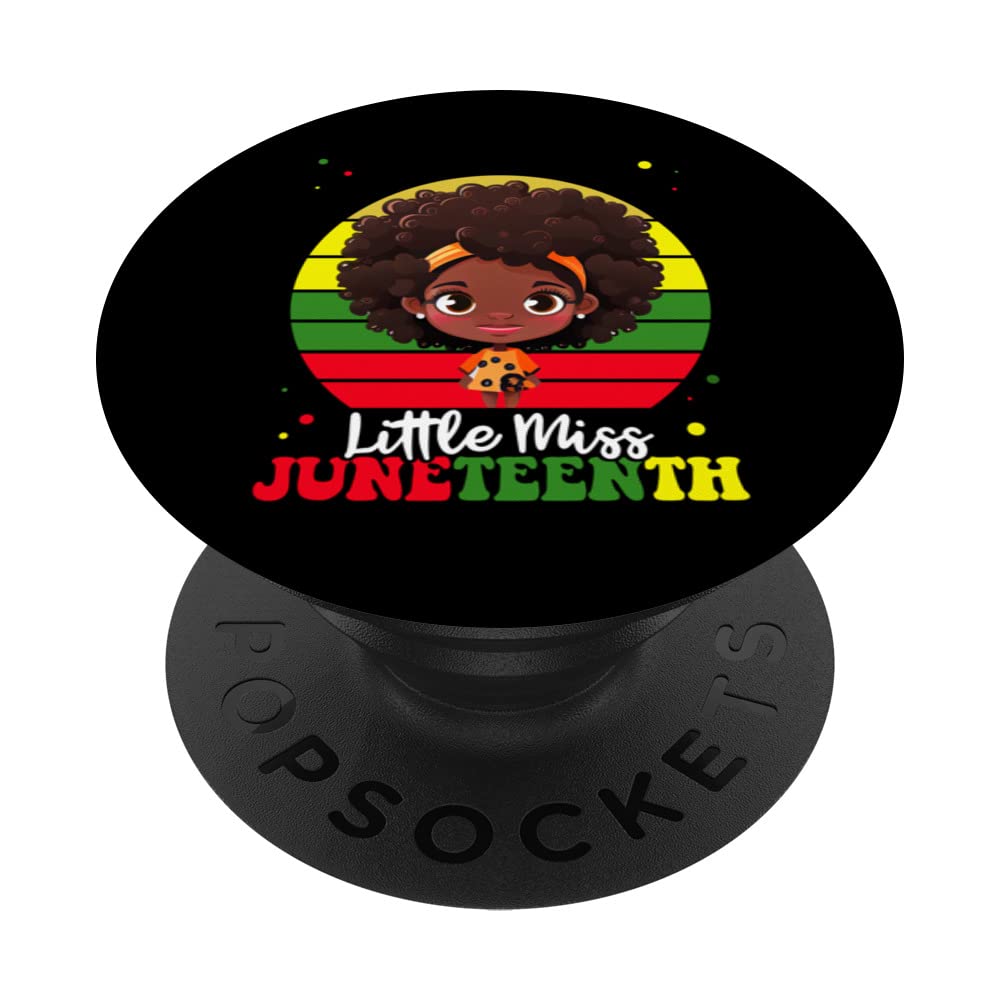 The Joy of Juneteenth Cute Little Miss Juneteenth for Kids PopSockets Swappable PopGrip