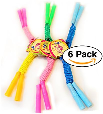6 pack – Great Jump Ropes 7 ft. for Birthday Party Favors / Goodie Bags / Party giveaways (assorted colors)