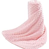 Acdyion Weighted Blankets Removable Duvet Cover for Adults Queen Size (60"x80"),Heavy Blanket Duvet Cover with Soft and Comfort Minky with 12 Ties,Machine Washable Soft Weighted Blanket Cover (Pink)