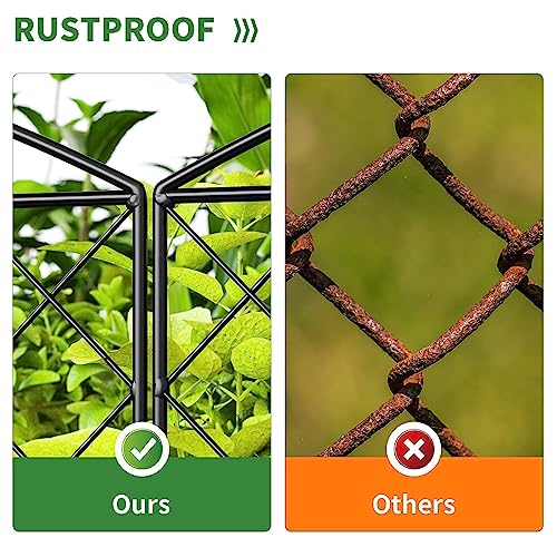 Thealyn Decorative Garden Fence 44cm (H) x 3m (L) Barrier Fence Panels Outdoor Rustproof Metal No Digging Fencing Border for Yard Patio Flower Bed