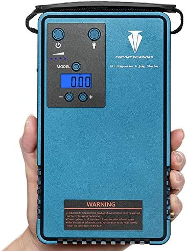 Air compressor with Car jump starter &support LCD screen tyre Pressure gauger portable multi-function integrated device,With 10200MA capacity, the peak output current 500A,pressure is 85PSI