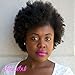 SinoArt Afro Kinky Curly Short Wig 100% Brazilian Remy Human Hair 130% Density Short Full Wig for Women (Natural Black)