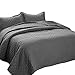 Bedsure Quilts Twin Size - Lightweight Bedspreads Twin Size with Basket Weave Pattern, Soft Quilt Bedding Set, Grey Comforter Set Coverlet for All Seasons with 1 Pillow Sham (68