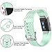 iGK Replacement Bands Compatible For Fitbit Charge 2 Bands, Adjustable Replacement Bands with Metal Clasp Compatible For Fitbit Charge 2 Wristbands Special Edition Teal Small