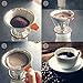 TECHO Resuable Pour Over Coffee Filters Stainless Steel Cone Drip Coffee Maker With Stand Spoon Brush