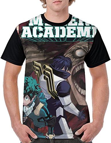 XingYeZhenZhi Men's My Hero Academia 3D Printed Short Sleeve Funny Tee Shirt
