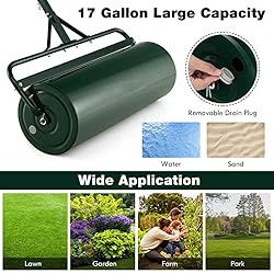Goplus Lawn Roller, Push/Tow-Behind Lawn Roller, 17