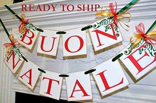 Buon Natale 4x4.Amazon Com Buon Natale Italian Buon Natale Banners Italian Christmas Banners Handmade
