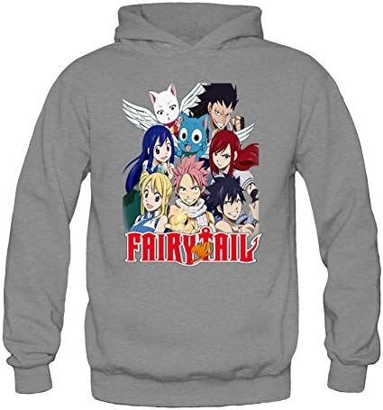 Akrcnit Women Long Sleeve Sweatshirt Hoodies for Fairy Tail Team Natsu Animes Cosplay XXL Dark Grey