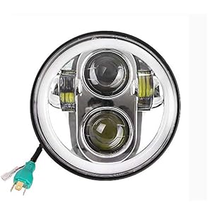 Daymaker Led-koplamp voor Harley-Davidson-motorfiets, 14 cm, rond, 45 W, halogeen Angel Eyes