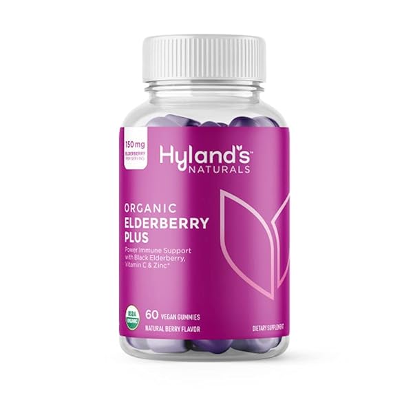 HYLAND’S ORGANIC ELDERBERRY PLUS GUMMIES, ORGANIC BLACK ELDERBERRY...