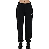 Nike Women's NSW Sportswear Essential Fleece Pants Joggers (Black/White, Small)