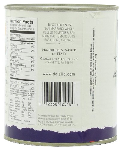 DeLallo Imported San Marzano Whole Peeled Tomatoes, 28-Ounce Cans (Pack of 6) - Thumbnail 7