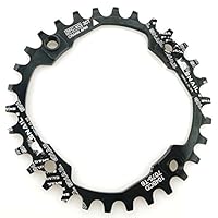 FOMTOR 30T Chainring 104 BCD Narrow Wide Chainring with Four Chainring Bolts for Road Bike, Mountain Bike, BMX MTB Fixie Bicycle (Black)