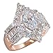 LAVUMO Women Wedding Engagement Anniversary Promise Ring 18K Rose Gold Plated 2ct Marquise Cut Cubic Zirconia