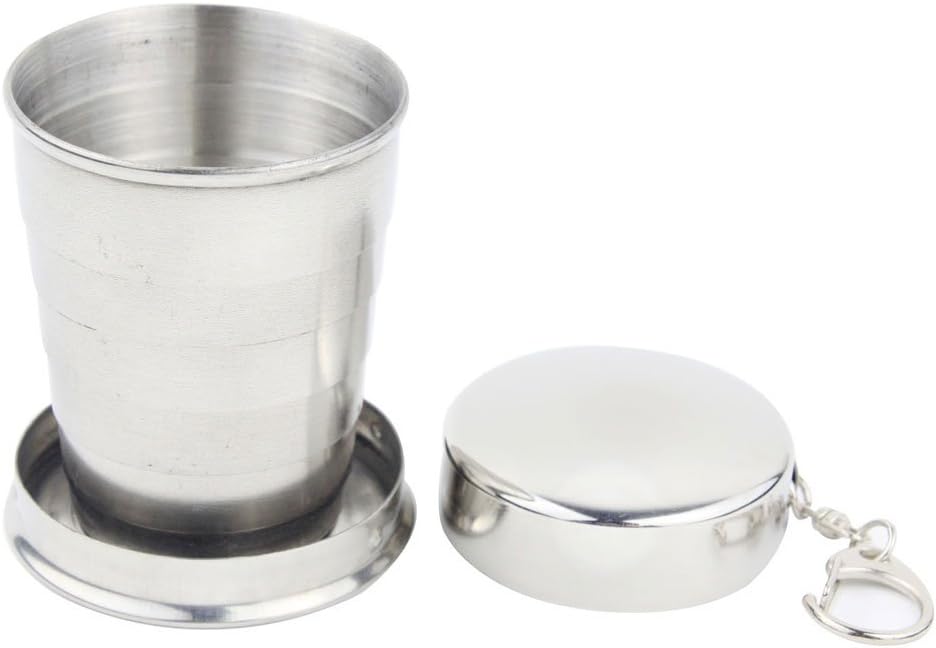 CKB Products Wholesale Telescopic Collapsible Stainless Steel Shot Glass Key Ring in Gift Box