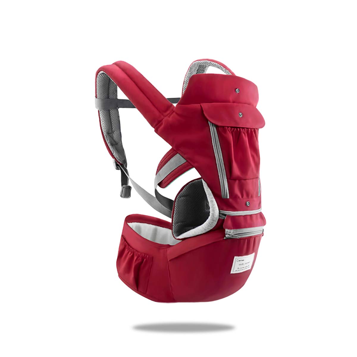 SONARIN 3 in 1 Multifunction Hipseat Baby Carrier,Front and Back,100% Cotton,Ergonomic,Easy Mom,Adapted to Your Child's Growing(Red)
