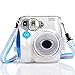SAIKA Crystal Protective Case Compatible with Mini 7s Instant Camera with Shoulder Strap.