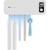 UV Toothbrush sanitiizer and Holder, Strong Saniti zer Air Drying, 200s and 400s Timed Toothbrush Case, 2200mAh Rechargeable Cordless Wall Mounted Home Toothbrush steril izer
