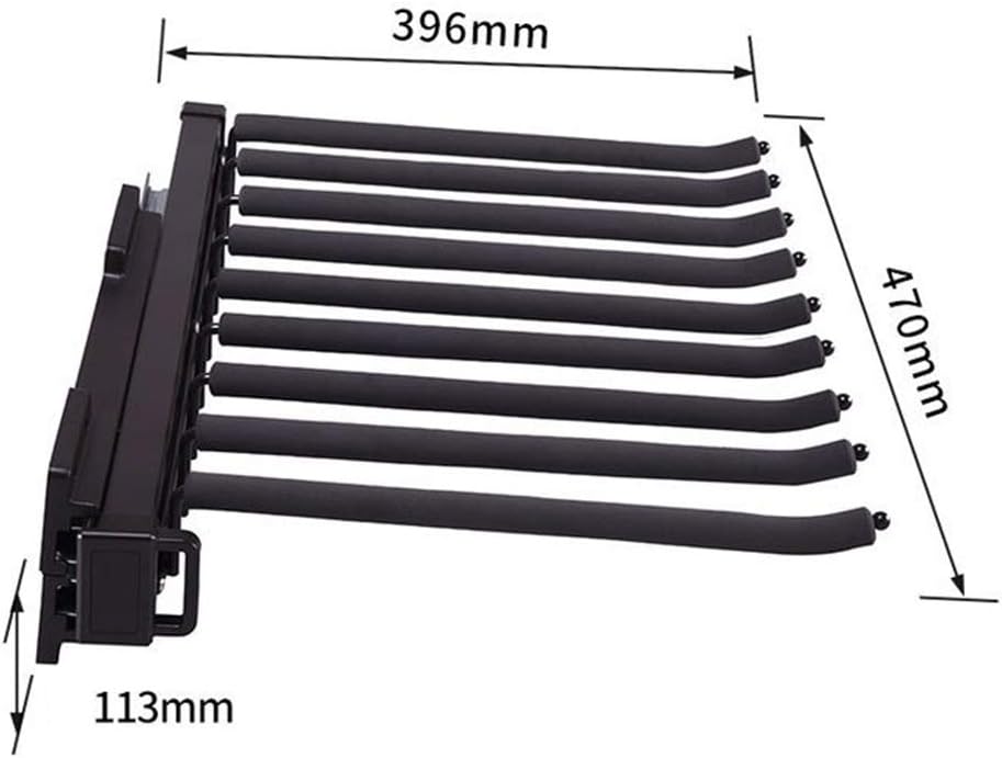 OCYE Pull Out Closet Pants Hanger Bar Clothes Organizers with 9 Arms for Space Saving,for 9 pants, left/right, 47 × 39.6cm