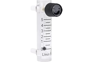CNBTR Oxygen Flow Meter 0-5 LPM Acylic Flowmeter Gas Acrylic Metal Fitting for Oxygen Air Gas Conectrator