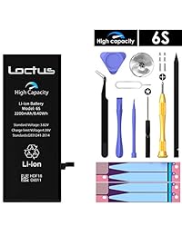 Loctus   Batería de alta capacidad para iPhone 6S (2200 mAh, incluye kit completo de herramientas de repuesto, cinta adhesiva e instrucciones)