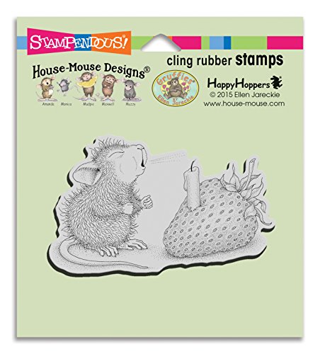 Stampendous HMCM18 House Mouse Cling Stamp, Strawberry Wish
