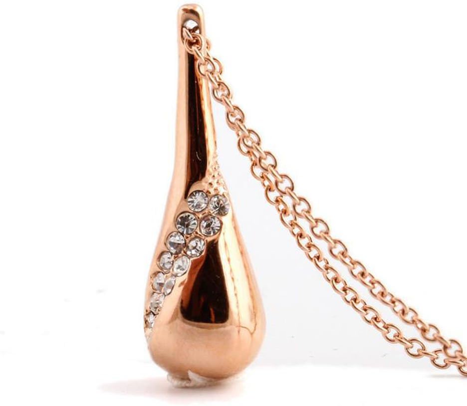 Grenf® Fashion Stainless Steel Rose Gold Silver Plated Rhinestone Wishing Bottle Couples Necklace Perfume Bottle Urn Necklace Bowling Ball Baseball Bat Shape Pendant for Womens