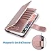 ULAK Galaxy S5 Case, Glaxy S5 Wallet Case, Rose Gold PU Leather Magnet Wallet Flip Case Cover with Built-in Credit Card/ID Card Slots for Samsung Galaxy S5 SV Galaxy S V i9600-Rose Gold