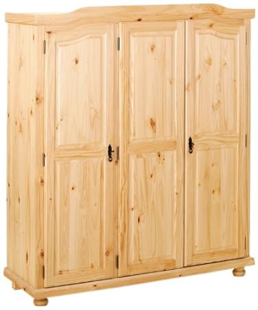 Inter Link Alpine Living Kleiderschrank Dielenschrank Landhausschrank Garderobenschrank Naturholz Kiefer massiv Natur lackier