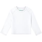 Feyoyi Baby Todder Rash Guard Shirts SPF Long Sleeve Swim Shirts Sun Protection Rashguard Swimwear for Baby Boys Girls