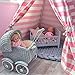 Tiny Land Kids Teepee Tent for Girls Princess, 5' Canvas Childrens Play Tent for Indoor Outdoor with Carry Case , Pink & White Stripe