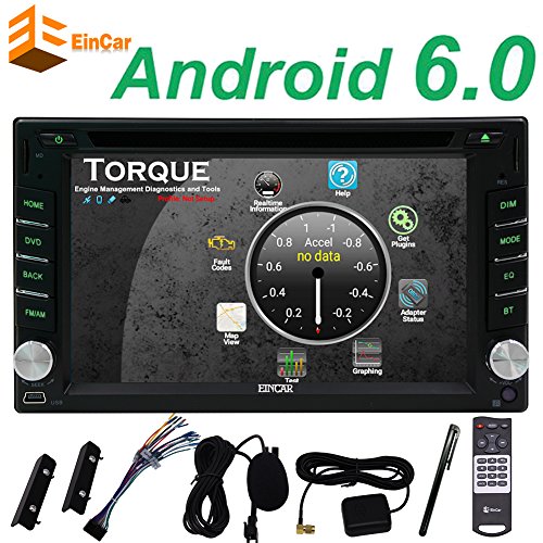 EinCar Android 6.0 Marshmallow 6.2 Inch Head Unit Double Din Car Stereo Supports GPS Navigation Car DVD Player In Dash 2 Din Car Radio Bluetooth HD Capacitive Touch screen with WiFi