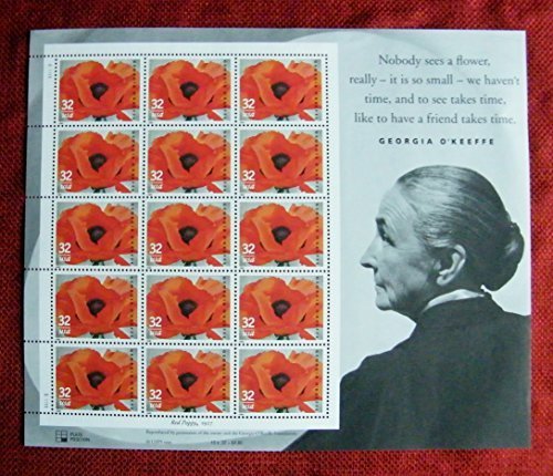 GEORGIA O'KEEFFE US Postage Sheet of 15 32 Cent Stamps Scott 3069