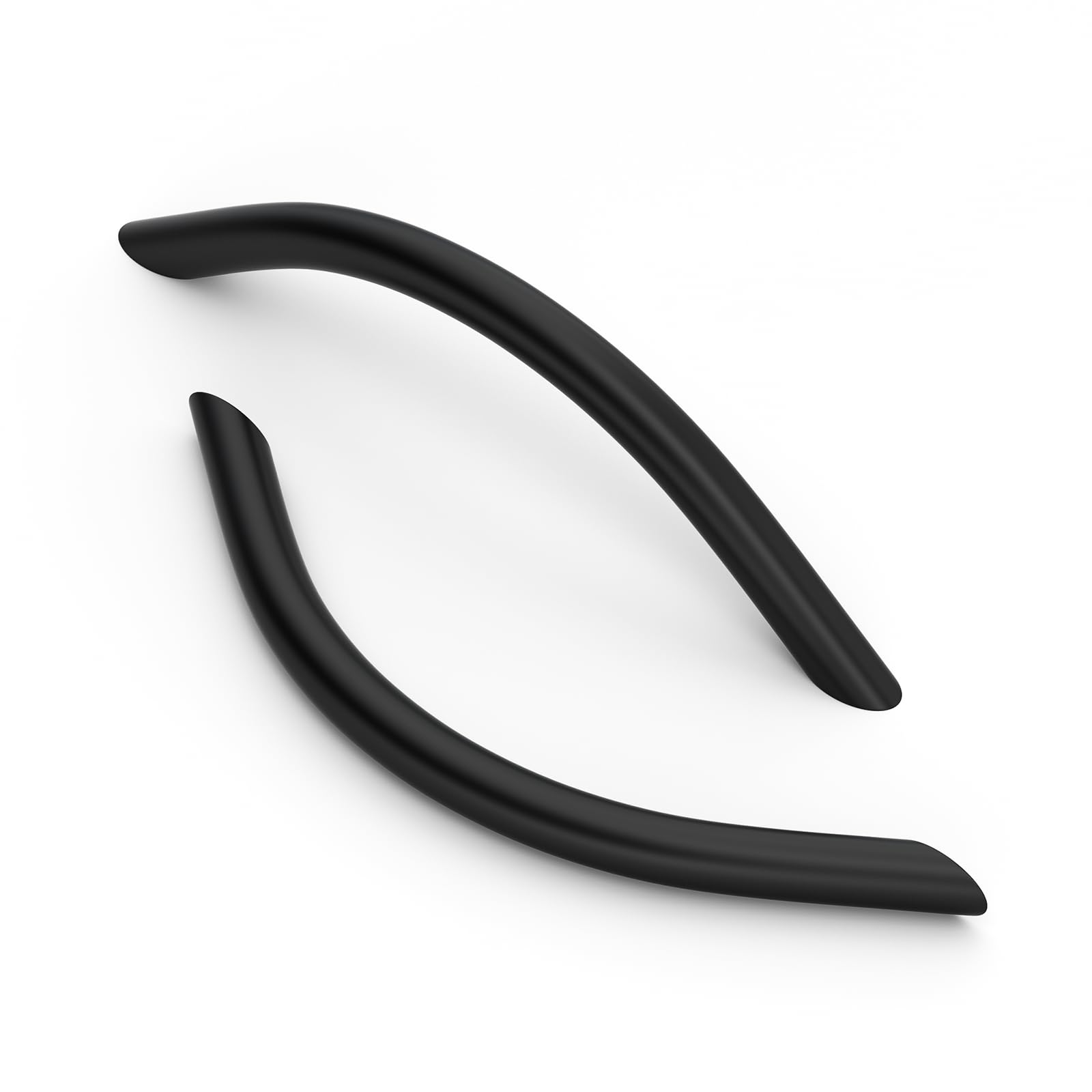 Goldenwarm 10 Pack Bow Kitchen Cabinet Door Handles 128mm Cupboards Drawers,Matt Black Drawer Furniture Handles,Pull Handle Stainless Steel