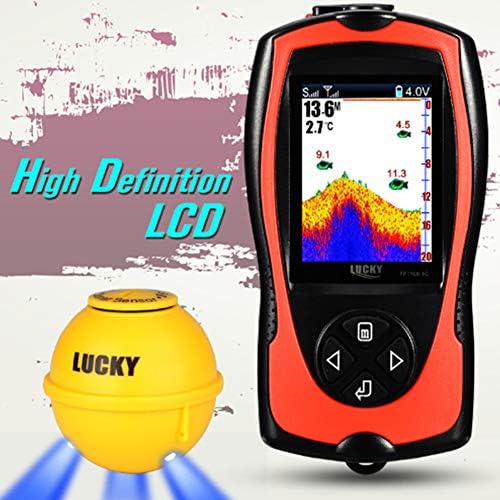DERKOLY 45m Depth HD LCD Wireless Sonar Sensor Transducer Fish Finder Fishing Detector