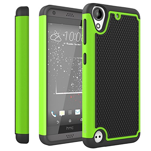 HTC Desire 530 Case, HTC Desire 630 Case, CoverON [HexaGuard Series] Slim Hybrid Hard Phone Cover Case for HTC Desire 530 / Desire 630 - Neon Green & Black