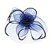 Urban CoCo Women's Vintage Flower Feather Mesh Net Fascinator Hair Clip Hat for Party Wedding (Navy Blue)