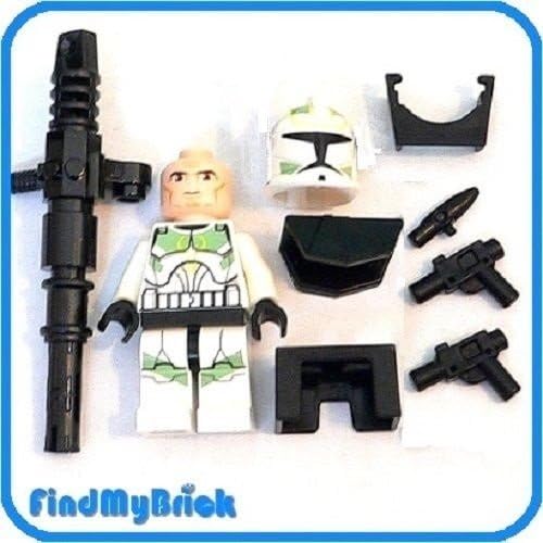 Lego LOOSE Star Wars Green Clone Commander Minifigure with Armor &amp; Weapons (New Lego Sold Loose as Image Show) SW219 8014 7913
