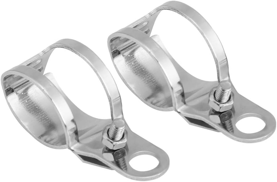 Yctze Support Clignotant Moto Fourche - 2Pcs Motorcycle Turn Light Mount Bracket Replacement For 30-45Mm Front Fork Scooter (Silver) - Image 4