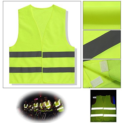 Hosaire Reflective Vest for Running Cycling Jogging Motorcycle Dog Walking High Visibility Safety Gear for Men and Women Yellow