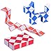 Boao 30 Pieces 24 Blocks Mini Snakes, Snake Toy Cube, Mini Snake Cube, Magic Speed Cubes, Party Favors Party Supplies, Random Color.
