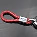 For Ford Logo Emblem Key Chain Key Ring Metal Alloy BV Style Calf Leather Gift Decoration Accessories (Red)