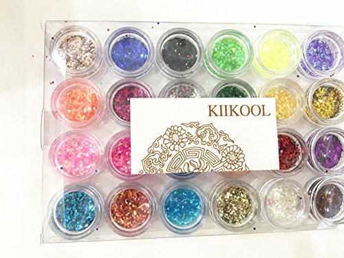 Glitter Powder Sequins for Slime ,Arts & Crafts Extra Solvent Resistant Glitter Powder Shakers,Assorted Colors,24 pack sequins - Thumbnail 2