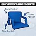 Alpcour Reclining Stadium Seat – Wide Bleacher Chair with Back Support and Cushion, Armrests, Side Pockets, and Bleachers Hook – Best Stadium Seats Chairs for Camping, Kayak, & Paddle Board Backs