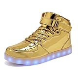CIOR High Top Led Light Up Shoes 11 Colors Flashing Rechargeable Sneakers for Mens Womens Girls Boys,101B,07,37