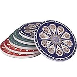 Prettyls Absorbent Drink Coasters Mat Set of 6 - Absorbing Stone Coasters with Cork Base, Prevent Furniture from Dirty and Scratched, Ceramic Coasters Set Suitable for Kinds of Mugs and Cups